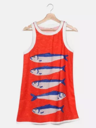 Below Deck Mediterranean S10 Aesha Scott Orange Fish Print Dress