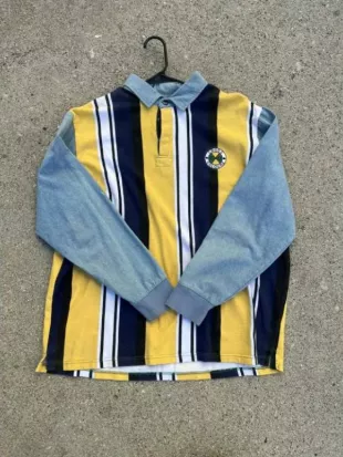 Stranger Things S5 Caleb McLaughlin Striped Polo Top