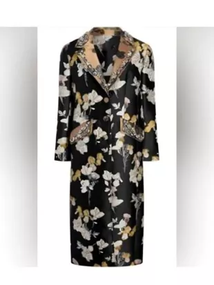 Beyond The Gates Tamara Tunie Floral Beaded Coat