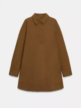 A Nossa Tarde Tânia Ribas de Oliveira Brown Shirt Dress