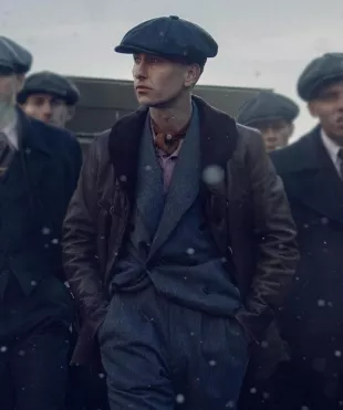 Barry Keoghan Peaky Blinders The Immortal Man Brown Leather Jacket