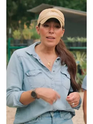 Fixer Upper Colorado Mountain House S1 Joanna Gaines Blue Denim Shirt