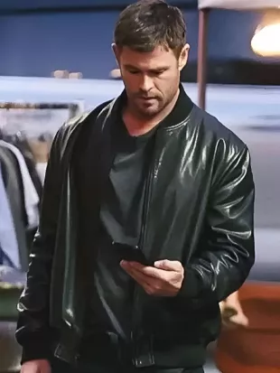 Chris Hemsworth Crime 101 Black Leather Jacket