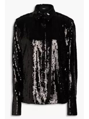 Today Show Michelle Collins Black Sequin Shirt