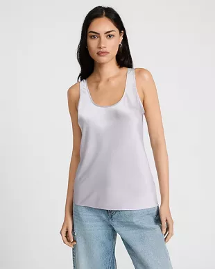 Satin Scoop Neck Tank