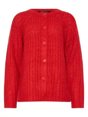 Run Away 2026 Elena Ravenscroft Red Knitted Cardigan