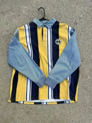 Stranger Things S05 Lucas Sinclair Striped Polo Top