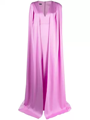 V-neck Cape Gown