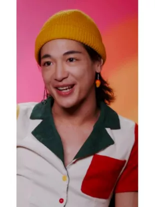 Rupauls Drag Race S18 Mandy Mango Colorblock Crop Pocket Shirt