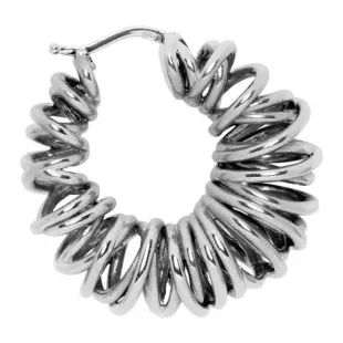Silver Coil Hoop Earrings