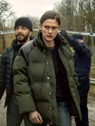 Land of Sin S01 Krista Kosonen Green Puffer Jacket