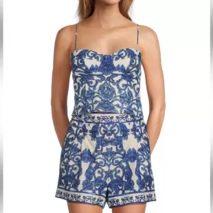 Corinne Printed Top and High Waisted Shorts
