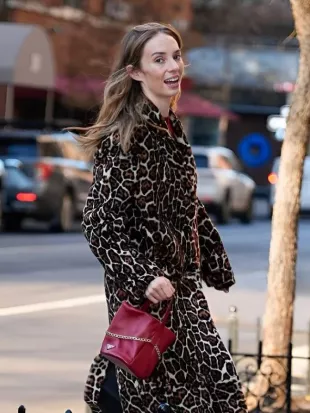 Maya Hawke Good Morning America Show Leopard Print Coat