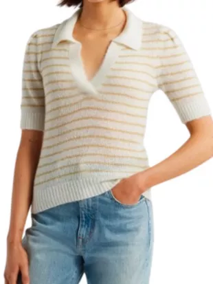 Fixer Upper: Colorado Mountain House Joanna Gaine Striped Polo Sweatshirt