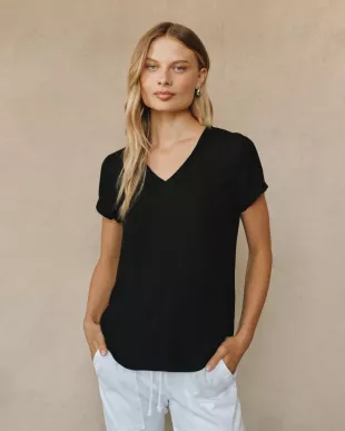 Classic V Neck Tee  Vintage Black
