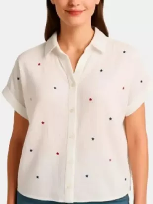 Fixer To Fabulous S07 Jenny Marrs Stars Print Shirt