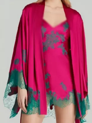 Landman S02 Ali Larter Dark Pink Silk Robe