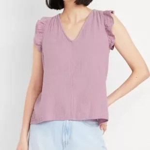 Sleeveless Crinkle Gauze Top