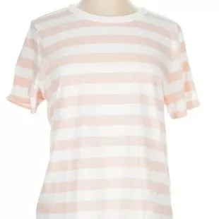 Everywear Crew Neck T-Shirt Light Pink Stripe