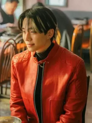 Typhoon Family Lee Jun-ho Red Leather Jacket