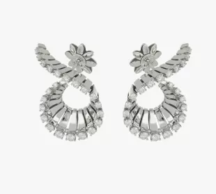 Vito Curly White Gold Earrings