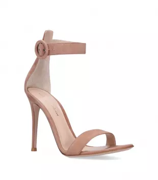 Tan Leather Ankle Strap Sandals
