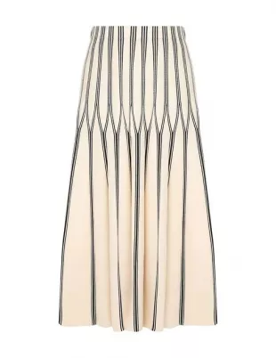 Rebellion Striped Knit Midi Skirt