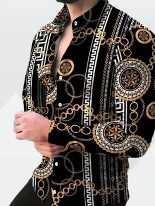 Lakefront Luxury Andrew Perrie Chain Print Shirt