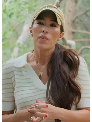 Fixer Upper Mountain House S01 Joanna Gaine Striped Polo Sweatshirt