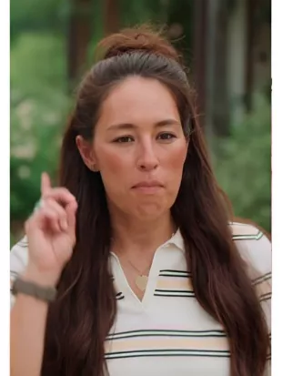 Fixer Upper Mountain House Joanna Gaines Striped Polo Top