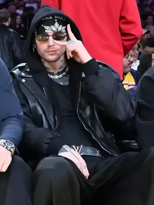 MGK Lakers Game Leather Jacket