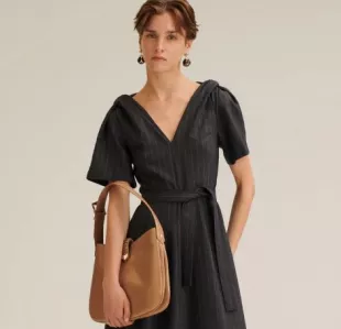 Stripe Turban Shoulder Dress