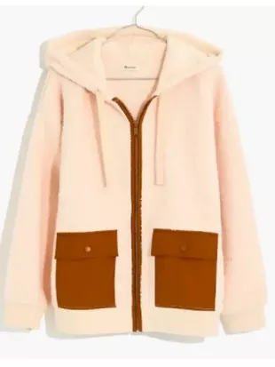 Home Town S10 Erin Napier Sherpa Zip Up Hooded Jacket