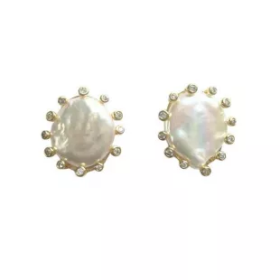 Lexi Mother of Pearl Stud Earring - Broke Brooke Collection