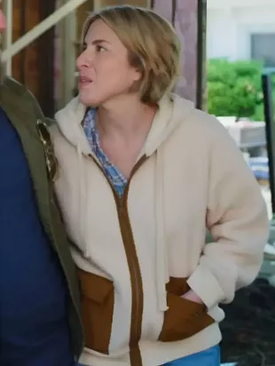 Home Town S10 Erin Napier White Sherpa Zip Up Jacket