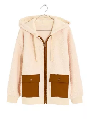 Home Town S10 Erin Napier White Sherpa Zip Jacket