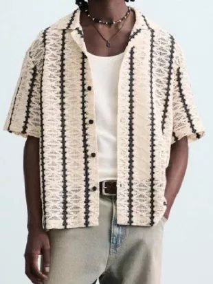 Lost in Paradise Ian Harding Crochet Shirt