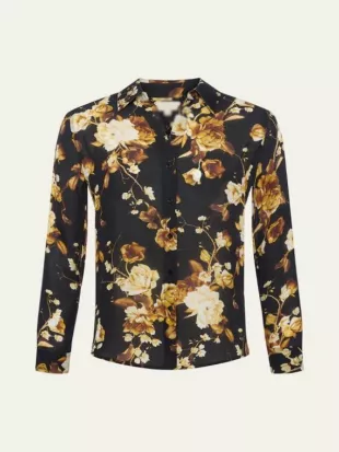 The Young and the Restless Sharon Newman Black Floral Blouse