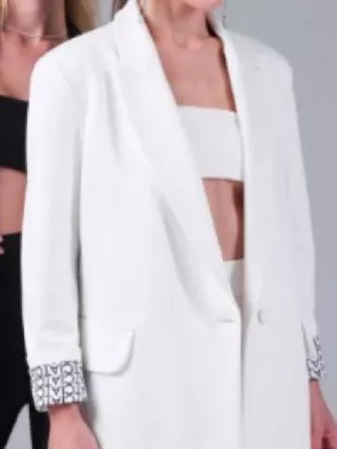 Celebrity IOU S11 Eva Longoria Print Cuff Blazer