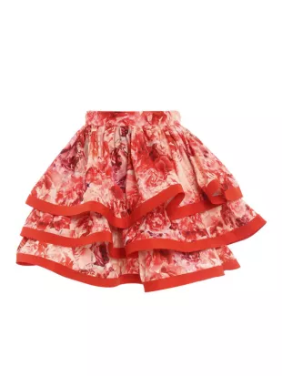Maxi ruffle floral skirt