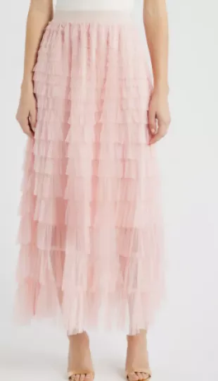 Ciebon Niki Mesh Ruffle Skirt