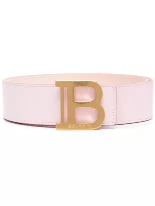 Pink Smooth Calfskin B-belt Belt