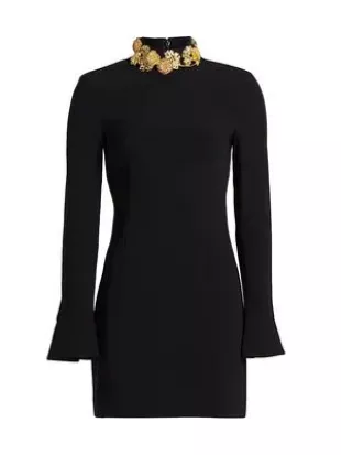 Ebby Goldtone Brooches Minidress