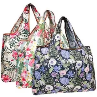 Large Foldable Tote Nylon Reusable Grocery Bags