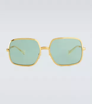 Square-frame Metal Sunglasses