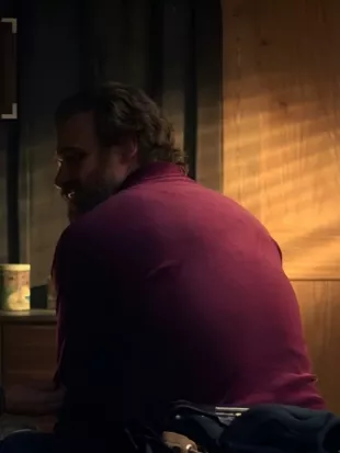 Stranger Things S5 David Harbour Purple Polo Shirt