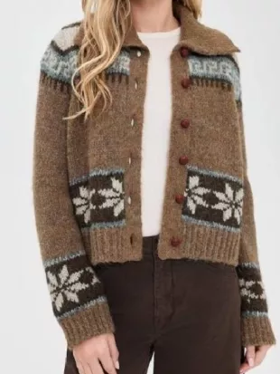 Joanna Gaines Fixer Upper Colorado Mountain House 2025 Brown Cardigan