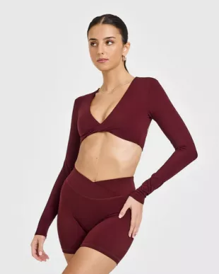 Unified Twist Front Long Sleeve Crop Top