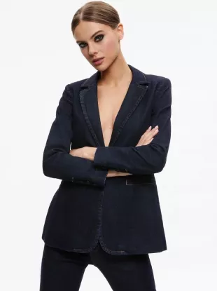 Macey Fitted Denim Blazer