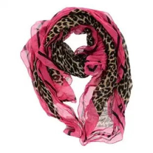 Pink & Leopard Scarf
